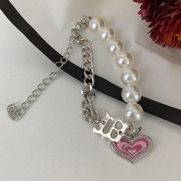 chains kpop pearl necklace irregular metal letter pink heart pendant for women choker punk style girls party jewelry gift, Silver
chains kpop pearl necklace irregular metal letter pink heart pendant for women choker punk style girls party jewelry gift, Silver