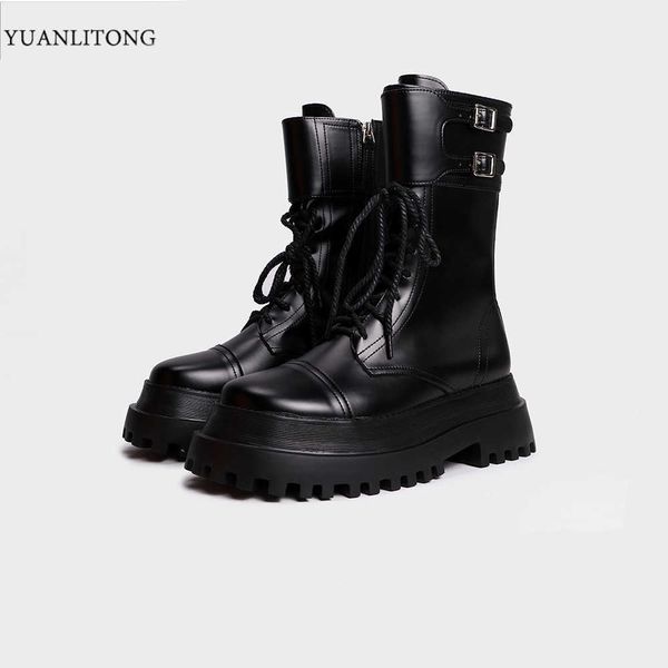 2021 winter british style thick bottom heel fashion lace up side zipper motorcycle martin boots cool knight women, Black
2021 winter british style thick bottom heel fashion lace up side zipper motorcycle martin boots cool knight women, Black