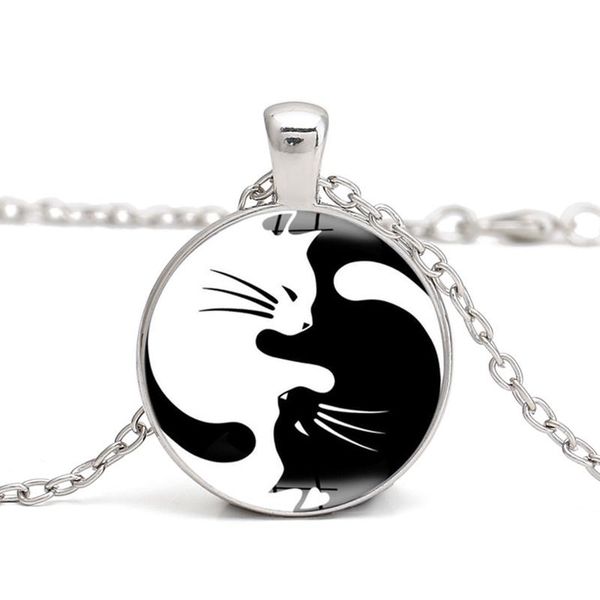 pendant necklaces est women unique tai chi cat necklace lady black white simple, Silver
pendant necklaces est women unique tai chi cat necklace lady black white simple, Silver