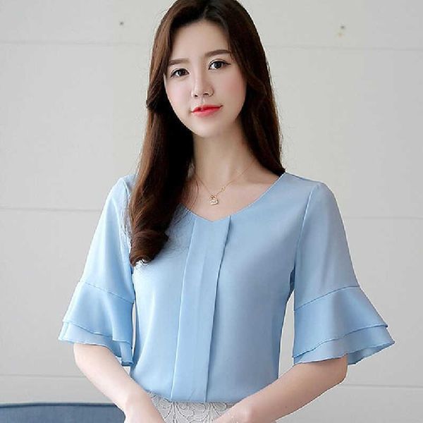 womens and blouses summer flare sleeve chiffon blouse shirt women ladies work wear office blusa feminina shirts 210527, White
womens and blouses summer flare sleeve chiffon blouse shirt women ladies work wear office blusa feminina shirts 210527, White