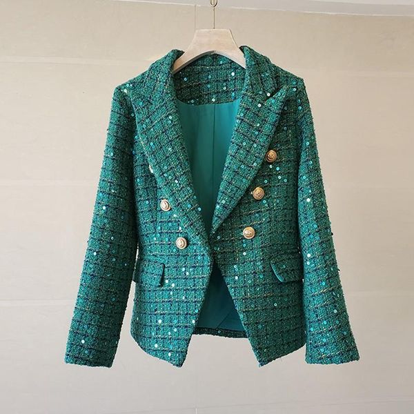 women's jackets arrival runway double breasted suit luxury tweed coat green sequins jacket female outerwear casacos, Black;brown
women's jackets arrival runway double breasted suit luxury tweed coat green sequins jacket female outerwear casacos, Black;brown