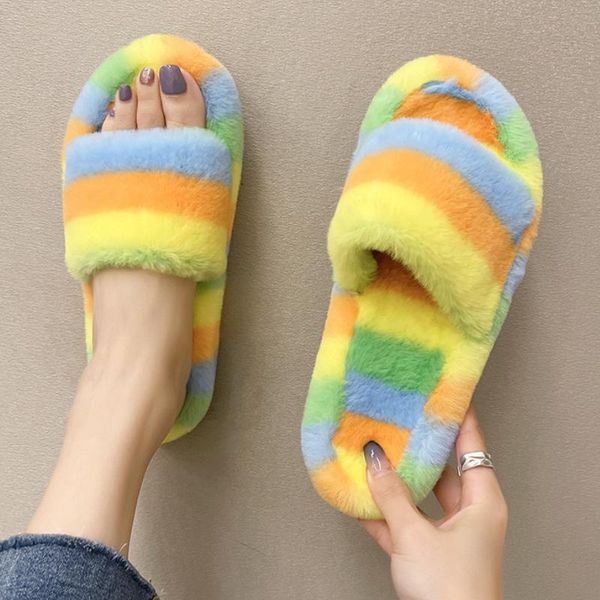 slippers fluffy women 2021 faux fur mixed colors cozy furry slides soft house floor plush warm shoes, Black
slippers fluffy women 2021 faux fur mixed colors cozy furry slides soft house floor plush warm shoes, Black