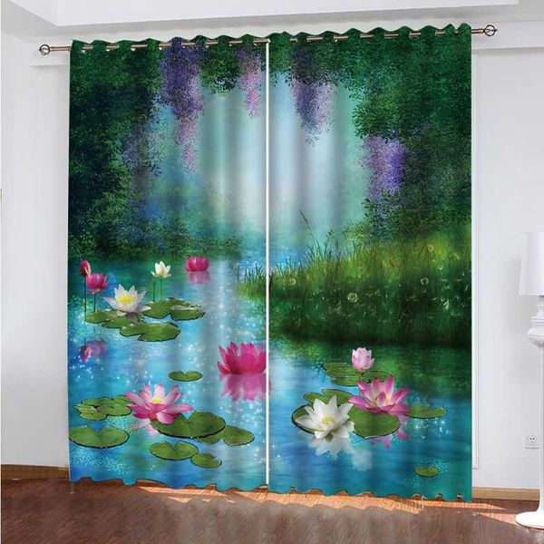 curtain & drapes 3d custom green mountains and water lotus for living room bedroom blackout window
curtain & drapes 3d custom green mountains and water lotus for living room bedroom blackout window
