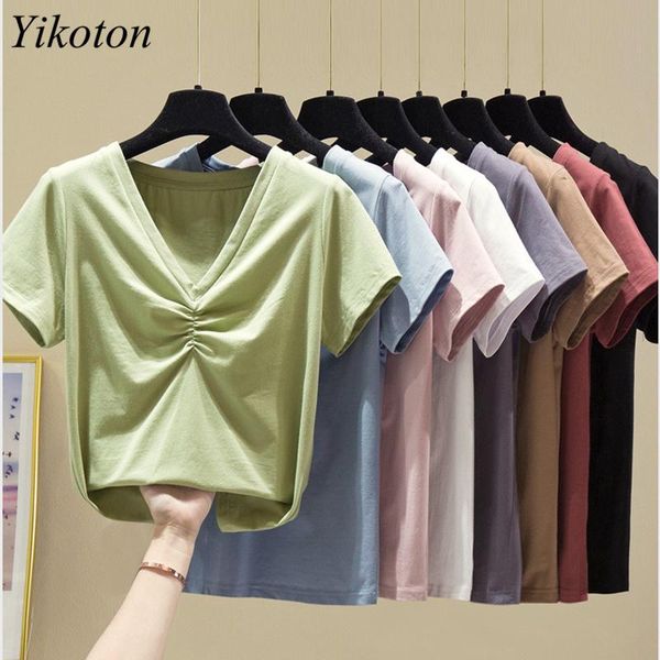 women's t-shirt v-neck basic t shirts casual women tshirt solid cotton 2021 summer woman's clothes tee shirt femme camisetas mujer, White
women's t-shirt v-neck basic t shirts casual women tshirt solid cotton 2021 summer woman's clothes tee shirt femme camisetas mujer, White