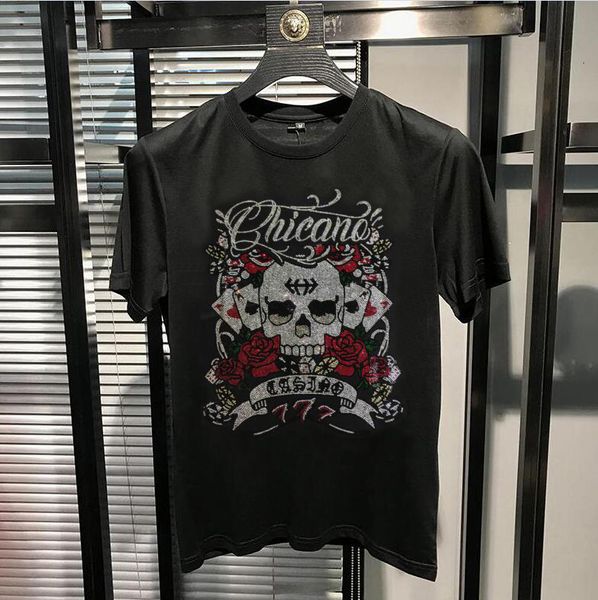 men's t-shirts flower and cool skull 100% short-sleeve cotton summer strass t-shirt casual male shirt, White;black
men's t-shirts flower and cool skull 100% short-sleeve cotton summer strass t-shirt casual male shirt, White;black