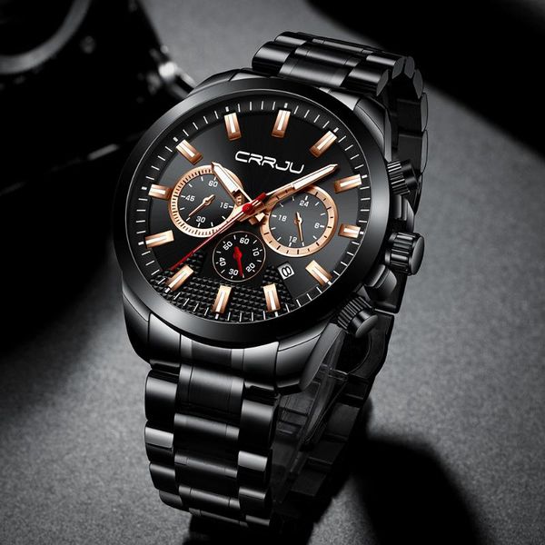 wristwatches crrju business men watch full steel chronograph quartz clock waterproof big dial relogio masculino, Slivery;brown
wristwatches crrju business men watch full steel chronograph quartz clock waterproof big dial relogio masculino, Slivery;brown