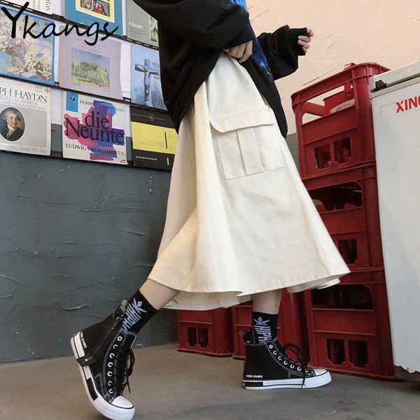 gothic black high elastic waist harajuku long skirt korean casual women big pocket cargo midi skirt vintage hip hop streetwear 210619
gothic black high elastic waist harajuku long skirt korean casual women big pocket cargo midi skirt vintage hip hop streetwear 210619