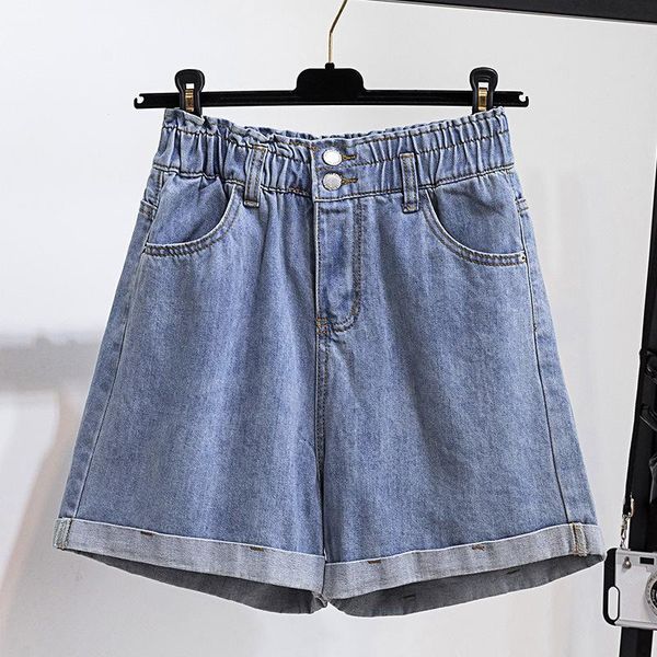 women's jeans wllwlp 2021 summer cuffs detail denim shorts fat mm high waist double button loose woman a125, Blue
women's jeans wllwlp 2021 summer cuffs detail denim shorts fat mm high waist double button loose woman a125, Blue