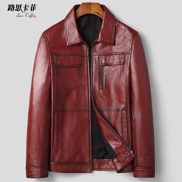 men's leather & faux 2021 jacket short headcoat cowhide lapel slim korean locomotive spring and autumn coat, Black
men's leather & faux 2021 jacket short headcoat cowhide lapel slim korean locomotive spring and autumn coat, Black