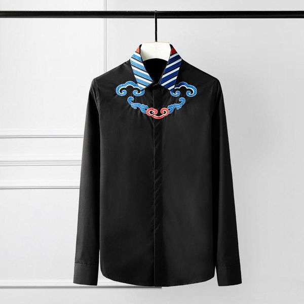 men's casual shirts mens luxury chinese style embroidery long sleeve dress plus size 4xl fashion party wedding man, White;black
men's casual shirts mens luxury chinese style embroidery long sleeve dress plus size 4xl fashion party wedding man, White;black