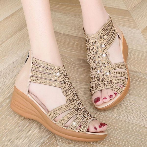 sandals thick bottom wedges women's sandals back zipper casual shoes summer slides slippers women leisure style footwear, Black
sandals thick bottom wedges women's sandals back zipper casual shoes summer slides slippers women leisure style footwear, Black