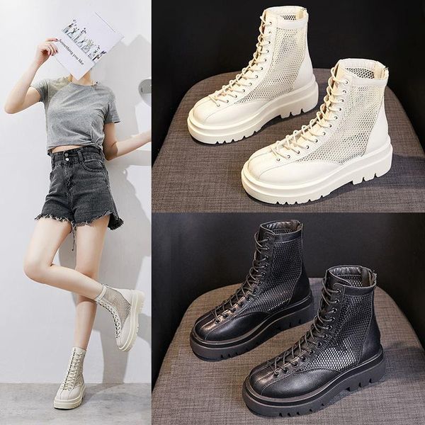 boots summer 2021 thin breathable thick soled white mesh hollow ankle sandal, Black
boots summer 2021 thin breathable thick soled white mesh hollow ankle sandal, Black