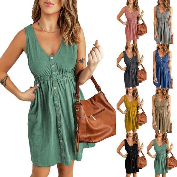 ladies dress spring and summer new pure color dresses shoulder waist sleeveless skirts, Black;gray
ladies dress spring and summer new pure color dresses shoulder waist sleeveless skirts, Black;gray