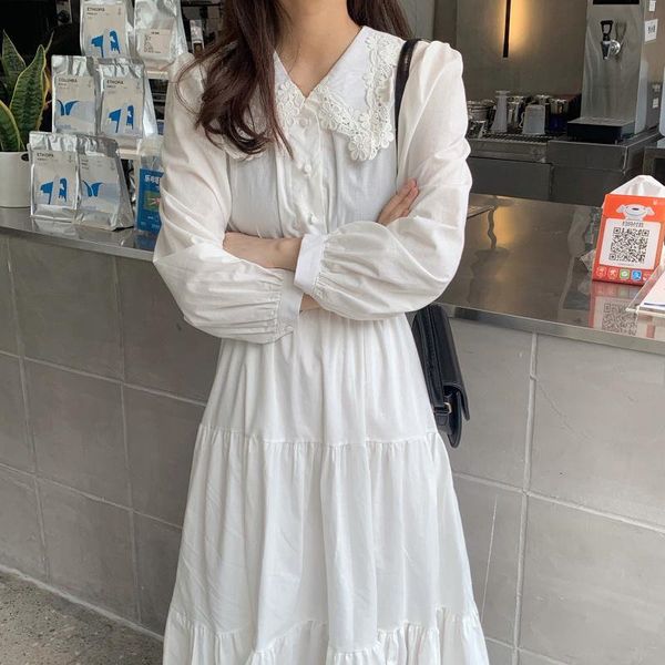 dresses chic lace peter pan collar sweet princess fresh waist-controlled stylish office lady elegant long es, Black;gray
dresses chic lace peter pan collar sweet princess fresh waist-controlled stylish office lady elegant long es, Black;gray