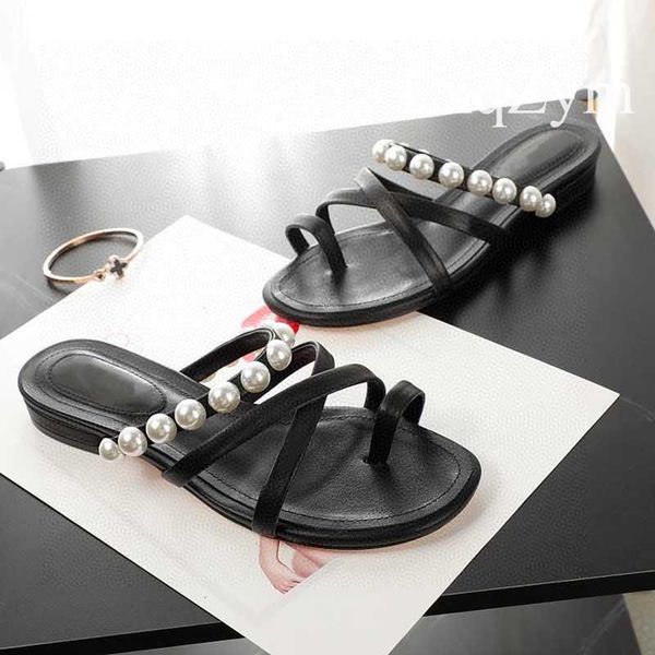 summer elegant belt pearl luxury slippers natural leather flip flops women dress sweet slides fashion party beach vacation mules, Black
summer elegant belt pearl luxury slippers natural leather flip flops women dress sweet slides fashion party beach vacation mules, Black