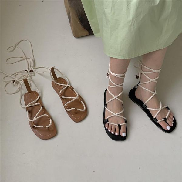 sandals dxfan mixed colors lace up cross-tied gladiator women 2021 summer beach open toe rope shoes, Black
sandals dxfan mixed colors lace up cross-tied gladiator women 2021 summer beach open toe rope shoes, Black