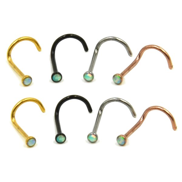 8pieces 316l surgical steel with opal gem screw rings mixed colors nose piercing stud bones for women jewelry 20g, Silver
8pieces 316l surgical steel with opal gem screw rings mixed colors nose piercing stud bones for women jewelry 20g, Silver