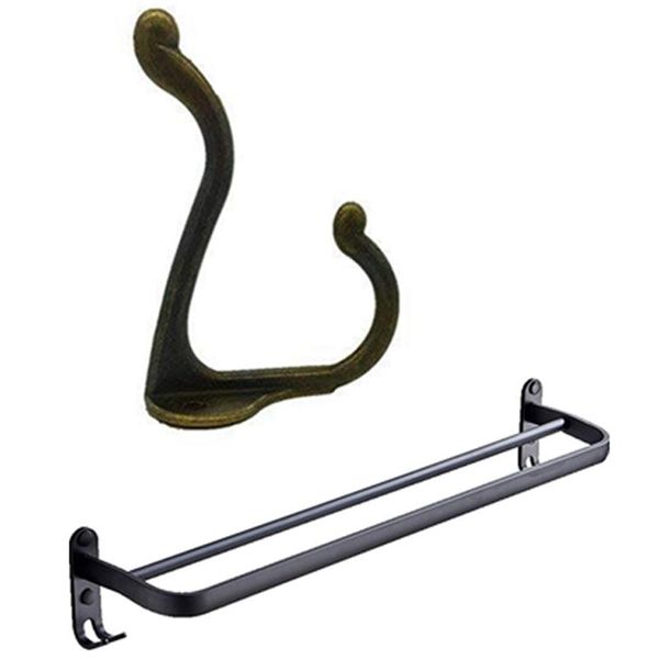 pcs vintage bronze single coat hooks & 1 60 cm wall mount black double rod towel bar rails
pcs vintage bronze single coat hooks & 1 60 cm wall mount black double rod towel bar rails