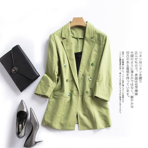 blazer feminino women cotton linen suit jacket female double-breasted blaser mujer black work coat women's suits & blazers, White;black
blazer feminino women cotton linen suit jacket female double-breasted blaser mujer black work coat women's suits & blazers, White;black