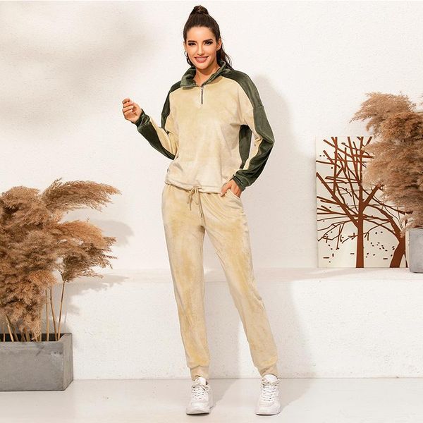 women's two piece pants winter style autumn streetwear warm stand collar velvet long sleeve coat elastic waist set casual, White
women's two piece pants winter style autumn streetwear warm stand collar velvet long sleeve coat elastic waist set casual, White