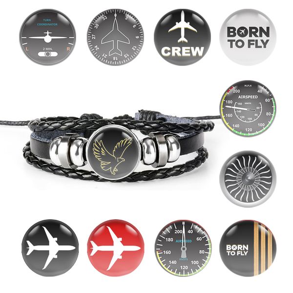 new aviation pattern black weave leather retro punk jewelry glass cabochon dome pendant men women bracelet, Golden;silver
new aviation pattern black weave leather retro punk jewelry glass cabochon dome pendant men women bracelet, Golden;silver