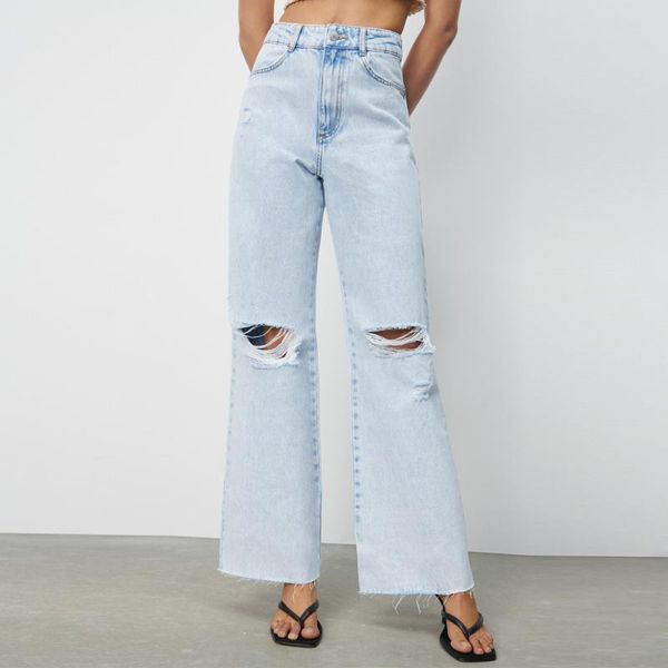 women's pants & capris za 2021 women blue straight frayed jeans casual high waist wide-leg denim pocket pantalon fashion loose ripped t, Black;white
women's pants & capris za 2021 women blue straight frayed jeans casual high waist wide-leg denim pocket pantalon fashion loose ripped t, Black;white