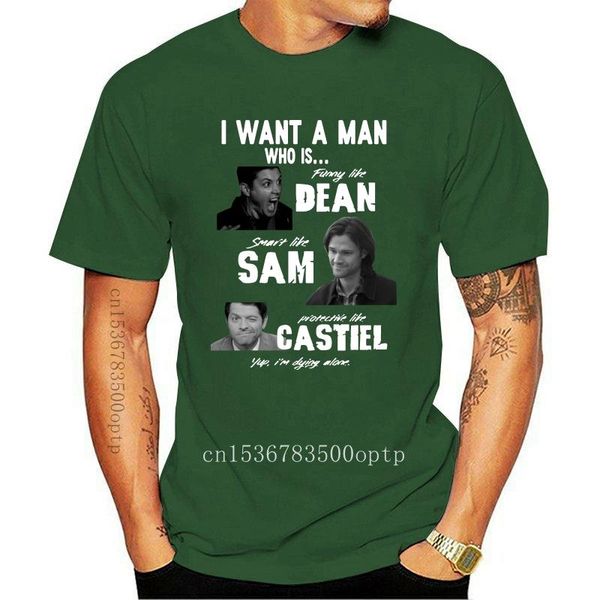 men's t-shirts supernatural printed cotton i want a man who is dean sam castiel t shirt black funny design tee, White;black
men's t-shirts supernatural printed cotton i want a man who is dean sam castiel t shirt black funny design tee, White;black