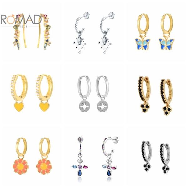 hoop & huggie romad 925 sterling silver butterfly round hoops earringsexquisite dripping oil enamel earrings women piercing jewelry orecchin, Golden;silver
hoop & huggie romad 925 sterling silver butterfly round hoops earringsexquisite dripping oil enamel earrings women piercing jewelry orecchin, Golden;silver