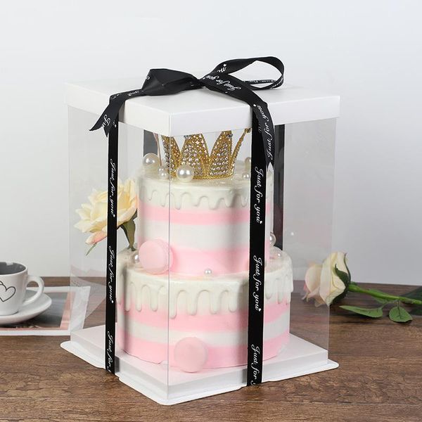 gift wrap 22*22*30cm 2 pcs white clear border square cake box for 6 8 inch 3 tier cakes bakery package
gift wrap 22*22*30cm 2 pcs white clear border square cake box for 6 8 inch 3 tier cakes bakery package