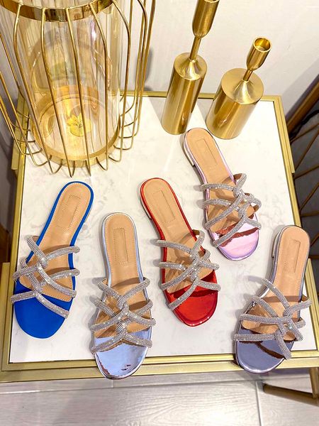 narrow band women slippers luxury diamond suede flat beach shoes twist crystal summer slides zapatos mujer, Black
narrow band women slippers luxury diamond suede flat beach shoes twist crystal summer slides zapatos mujer, Black