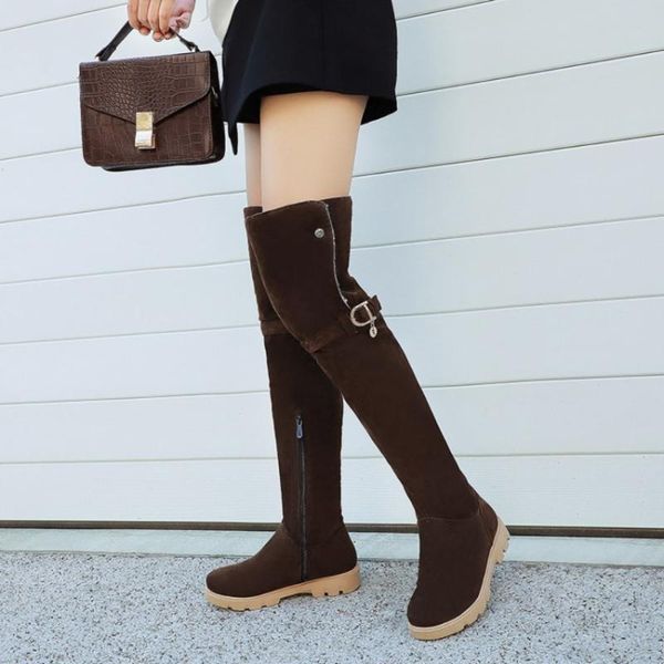 boots women's over-the-knee snow with adjustable belt buckle flat-heeled thick-soled for girl 2021 winter warm booties, Black
boots women's over-the-knee snow with adjustable belt buckle flat-heeled thick-soled for girl 2021 winter warm booties, Black