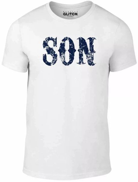 son t-shirt - inspired by sons of anarchy tv gang cut reaper samcro biker jax, White;black
son t-shirt - inspired by sons of anarchy tv gang cut reaper samcro biker jax, White;black