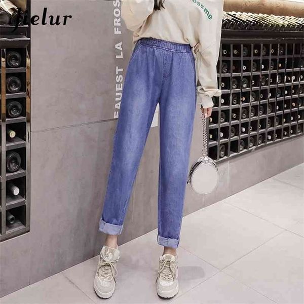 boyfriend elastic waist loose harem jeans casual korean woman chic plus size feminino trousers denim 210426, Blue
boyfriend elastic waist loose harem jeans casual korean woman chic plus size feminino trousers denim 210426, Blue