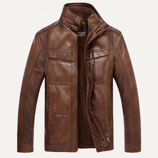men's jackets men's jacket long sleeve stand-up collar artificial leather wool lined zipper warm motorcycle bomber pocket coat fall, Black;brown
men's jackets men's jacket long sleeve stand-up collar artificial leather wool lined zipper warm motorcycle bomber pocket coat fall, Black;brown
