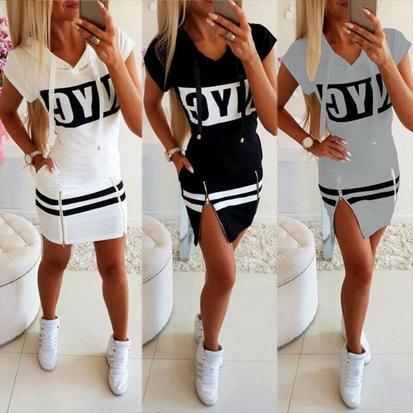 hooded summer short sleeve letter womens dresses print zipper hoodies fashion female thin mini vestidos, Black;gray
hooded summer short sleeve letter womens dresses print zipper hoodies fashion female thin mini vestidos, Black;gray