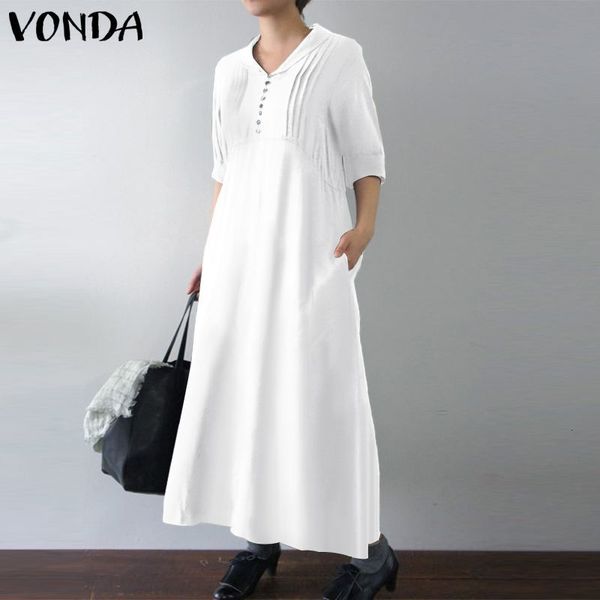 casual dresses vonda vintage women long maxi dress autumn cotton linen vestidos loose solid button robe plus size 7 bgmv, Black;gray
casual dresses vonda vintage women long maxi dress autumn cotton linen vestidos loose solid button robe plus size 7 bgmv, Black;gray