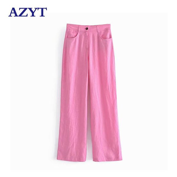 women's pants & capris azyt autumn loose women straight solid high waist button wide leg female 2021 casual woman trousers, Black;white 
women's pants & capris azyt autumn loose women straight solid high waist button wide leg female 2021 casual woman trousers, Black;white