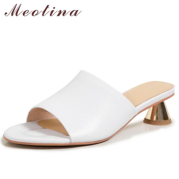 sandals meotina women genuine leather shoes round heels design slippers toe slides ladies footwear summer white 40, Black
sandals meotina women genuine leather shoes round heels design slippers toe slides ladies footwear summer white 40, Black