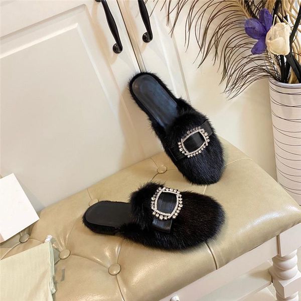 diamond square buckle mink slippers women crystal slip on sheepskin soft sole fashion shoes 2021 autumn, Black
diamond square buckle mink slippers women crystal slip on sheepskin soft sole fashion shoes 2021 autumn, Black