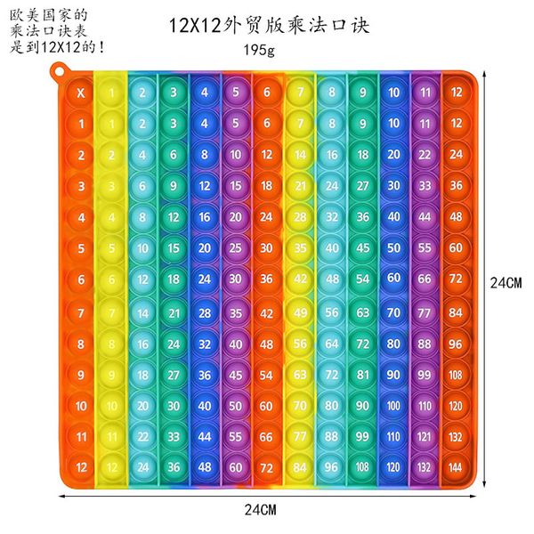 12*12 multiplication fidget toys push it bubble sensory autism special needs stress reliever squeeze decompression toy for kids family 24*24
12*12 multiplication fidget toys push it bubble sensory autism special needs stress reliever squeeze decompression toy for kids family 24*24