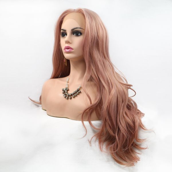 2021 new fashionable pink big wave roll before european and american mixed color lace wig high-end chemical fiber high-temperature silk wig, Black
2021 new fashionable pink big wave roll before european and american mixed color lace wig high-end chemical fiber high-temperature silk wig, Black