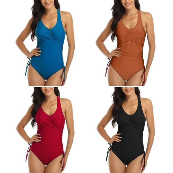 women's swimwear ladies' summer one piece backless sports padded bra drawstring conservative swimsuit bikini plus size jumpsuit fo, White;black 
women's swimwear ladies' summer one piece backless sports padded bra drawstring conservative swimsuit bikini plus size jumpsuit fo, White;black
