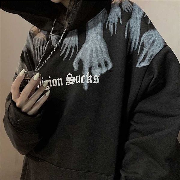 gothic hoodies women spring and summer hooded street sweatshirts loose korean couple jacket ins 211027, Black
gothic hoodies women spring and summer hooded street sweatshirts loose korean couple jacket ins 211027, Black