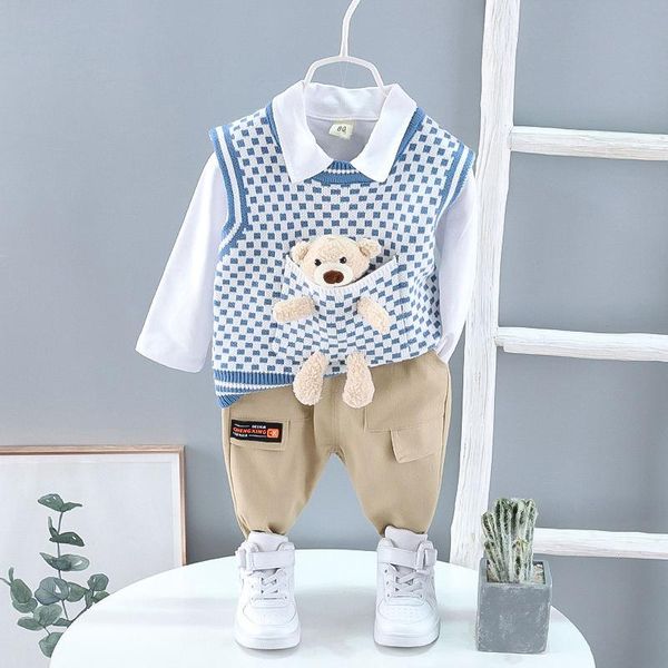 clothing sets 2022 spring children fashion clothes baby boys sweater plaid vest shirt pants 3pcs/set kids toddler tracksuit 0-4 years, White
clothing sets 2022 spring children fashion clothes baby boys sweater plaid vest shirt pants 3pcs/set kids toddler tracksuit 0-4 years, White