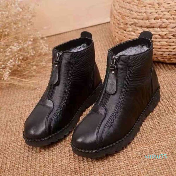 leather mother shoes winter flat skid center tube cashmere boots zipper martin boots female, Black
leather mother shoes winter flat skid center tube cashmere boots zipper martin boots female, Black