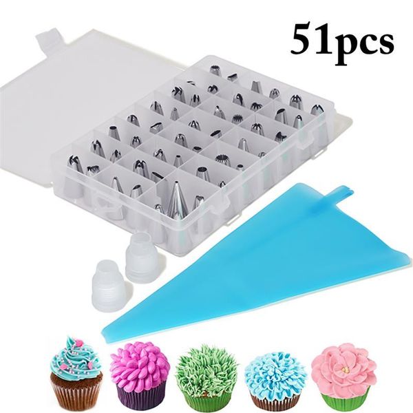 baking & pastry tools 51pcs confectionery dessert decor silicone icing piping cream bag stainless steel nozzle set diy cake decorating tips
baking & pastry tools 51pcs confectionery dessert decor silicone icing piping cream bag stainless steel nozzle set diy cake decorating tips