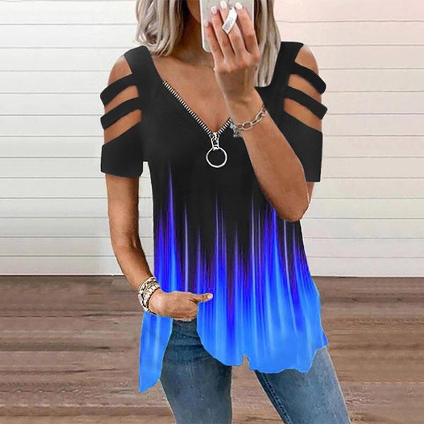 women's blouses & shirts plus size women pirnt v-neck short sleeve strapless zipper shirt polluver blouse summer bluses for clothing b, White
women's blouses & shirts plus size women pirnt v-neck short sleeve strapless zipper shirt polluver blouse summer bluses for clothing b, White