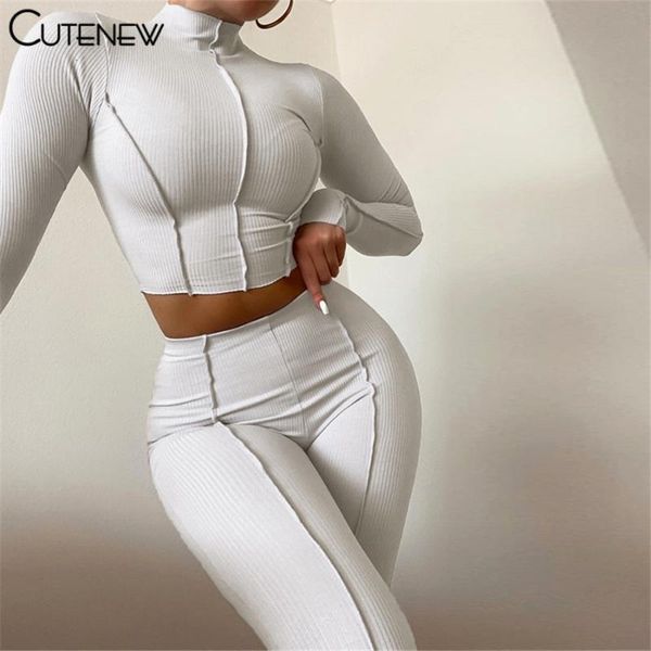 women's two piece pants cute autumn solid set outfits half high collar long sleeve crop skinny leggings lady casual sporty suit, White
women's two piece pants cute autumn solid set outfits half high collar long sleeve crop skinny leggings lady casual sporty suit, White