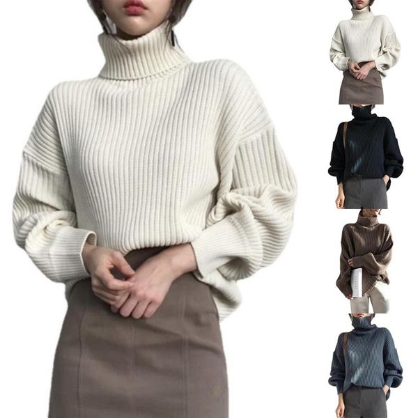 women's sweaters outerwear winter warm pullover womens high neck loose sweater ladies long sleeve fashion jumper 2021, White;black
women's sweaters outerwear winter warm pullover womens high neck loose sweater ladies long sleeve fashion jumper 2021, White;black