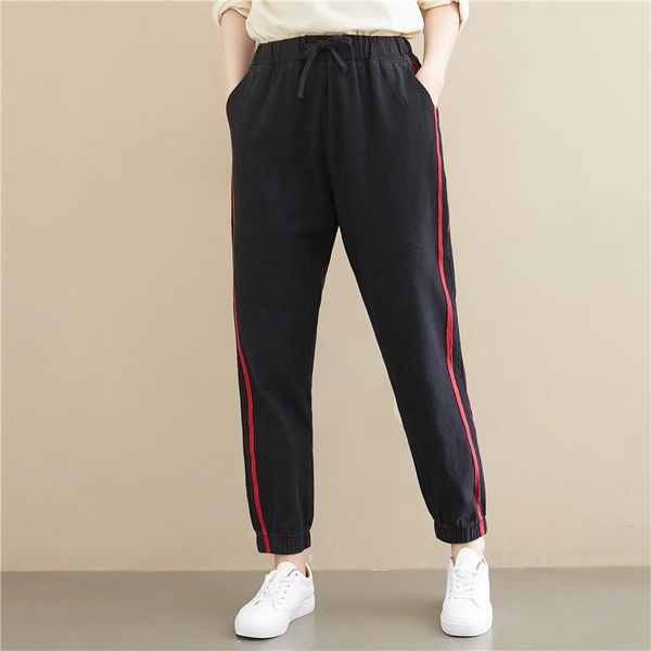 women's pants & capris trousers women autumn winter foud elastic waist female jeans loose casual, Black;white
women's pants & capris trousers women autumn winter foud elastic waist female jeans loose casual, Black;white